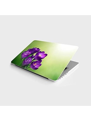 Ala Store Laptop Bilgisayar Notebook Pc Kaplama Etiketi Mor Lale