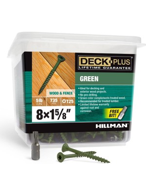 Ala Store Fasteners 48398 2.3kg 8x1-5/8 Green Star Drıve Deck Plus Screw
