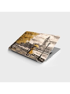 Ala Store Laptop Bilgisayar Notebook Pc Kaplama Etiketi Londra Sarı Yağlıboya