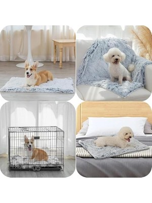 Ala Store Evcil Hayvan Battaniyesi, 56X36CM Nefes Alabilen Uzun Tüylü Lifli Kedi Örtüsü, Yumuşak Sıcak Tutan Makinede Yıkanabilir Köpek Matı, Yatak Koltuk ve Seyahat Kullanımı Için Uygundur
