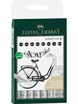 Faber-Castell Ecco Pigment Set 8’li, 0.05 – 0.1 – 0.2 – 0.3 – 0.4 – 0.5 – 0.6 – 0.7 mm Uç, Ergonomik Tutuş, Suya Dayanıklı Pigmentli Mürekkep