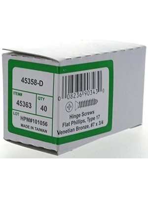 Ala Store 45363#7 x 3/4-Inç Düz Phillips Ahşap Vida, Antik Bronz, (40'lı Paket)
