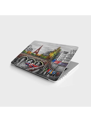 Ala Store Laptop Bilgisayar Notebook Pc Kaplama Etiketi Yağlıboya Eyfel