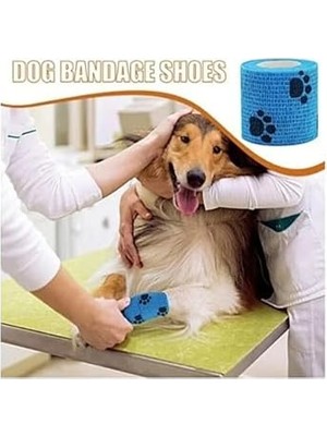 Ala Store Octacare Kendinden Yapışkanlı Kedi & Köpek Pati Bandajı – Ayak Koruyucu Ayakkabısı 5 cm x 4,5 Metre 2 Adet Mavi