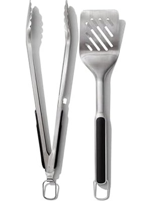 Ala Store Spatula ve Maşa Seti - Bulaşık Makinesinde Yıkanabilir Barbekü Maşası Seti Paslanmaz Çelik Et Spatulalı - 41 cm ve 47,5 cm