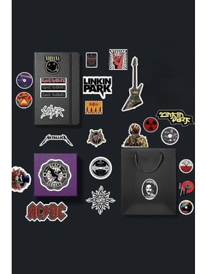 Ala Store Rock Metal Sticker Paketi/bullet Journal Defter Çıkartma Ajanda Laptop Etiket 2