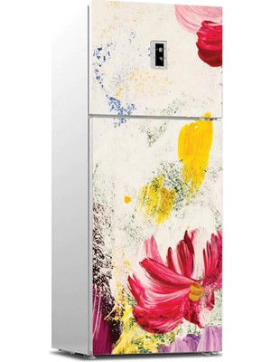 Ala Store Buzdolabı Kaplama Dolap Kaplama Etiketi Tuval Çiçek