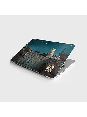 Ala Store Laptop Notebook Pc Kaplama Etiketi Çatıda Kedi