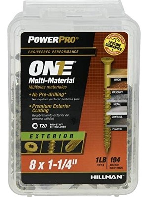 Ala Store Power Pro One Screws, Flat, Bronze Epoxy Coated, #8 x 1.25-In., 194-PK. -116825