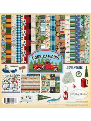 Ala Store Gone Camping Kit Kağıt, 12 x 12, Çok Renkli