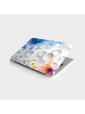Ala Store Laptop Bilgisayar Notebook Pc Kaplama Etiketi Yuvarlak Desen Çiçek