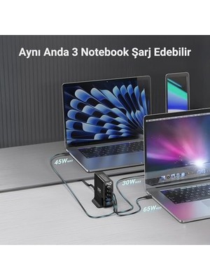 Ala Store 140W Gan Pd 3.1 Masaüstü Hızlı Şarj Cihazı 3 Type-C + 2 Usb-A & MacBook & Laptop Uyumlu Şarj Aleti