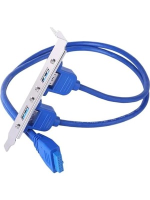 Ala Store 9249 19 Pin USB 3.0 Arka Pci Panel Genişleme Braketi 2 Port Çoklayıcı Kablosu. Bilgisayarın Arkasına Iki USB 3.0 Bağlantı Noktası Ekleyin, Anakart Standart Tam Boy Pc Kart Braketinde Ekleyin
