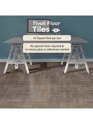 Ala Store Tivoli Kendinden Yapışkanlı Yer Karosu, 45 - 30,48 cm x 30,48 Cm, Kömür Grisi Ahşap - Soyma ve Çubuk, Mutfak, Yemek Odası, Yatak Odası, Bodrum ve Banyolar Için Kendin Yap Zemin,