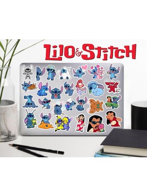 Ala Store Lilo & Stitch Telefon Laptop Notebook Tablet Defter Matara Etiket