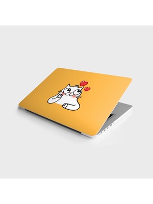 Ala Store Laptop Bilgisayar Notebook Pc Kaplama Etiketi Kedi Kalpler