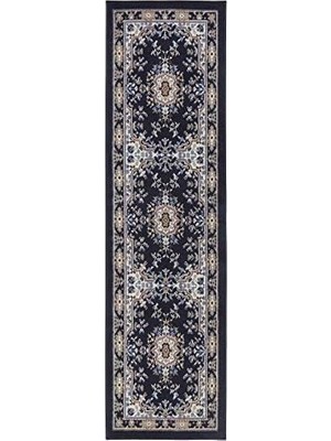 Ala Store Dynamix Premium Sakarya Geleneksel Madalyon Bordür Bölgesi Halısı, Lacivert, 4 cm x 7 cm Yolluk