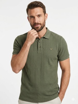 Cazador Erkek Polo Yaka Haki Tshirt 40520