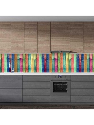 Ala Store Mutfak Tezgah Arası Folyo Kaplama Folyosu Renkli Tahtalar 60 x 100