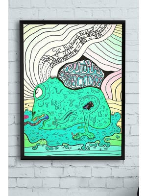 Ala Store (PSTER11842) Yeşil Kurbağa Hayvan Çerçeveli Tablo (21X30CM)