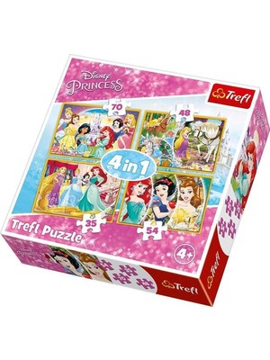 Ala Store Çocuk Puzzle Happy Day Of Princesses/ Prin 35+48+54+70 Parça 4 In 1 Puzzle