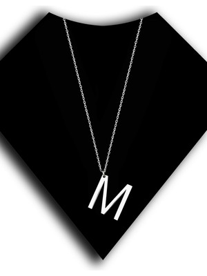 Roxx Jewellery 925 Ayar Gümüş M Harf Unisex Kolye
