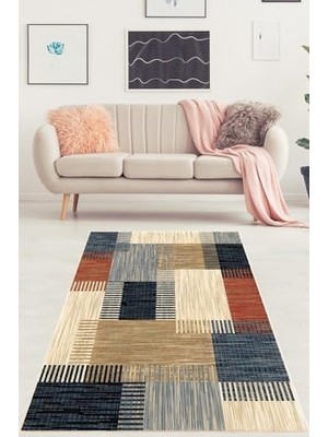 Ala Store Pelangi Çizgili Renk Geçişli Patchwork Çizgili Yıkanabilir Kaymaz Taban Leke Tutmaz Salon Halısı Yoluk, Renkli 160 x 350