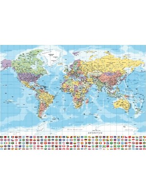 Ala Store Neverland 1000 Parça Puzzle - World Map-I (Dünya Haritası-I)