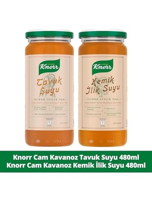 Ala Store Cam Kavanoz Tavuk Suyu 480ML X1 + Cam Kavanoz Kemik Ilik Suyu 480ML X1