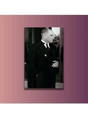 Ala Store Tekli Dikey Kanvas Ofis Tablosu Siyah Beyaz Atatürk Portresi 60 x 90 GARTNM7060