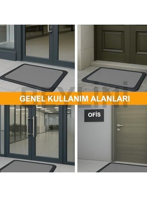 Ala Store Beylini Dezenfektan Hijyen Paspası Dış Kapı Ev Ofis Apartman Giriş Halısı Kıvırcık Paspas Kaydırmaz Havuzlu (Gri)