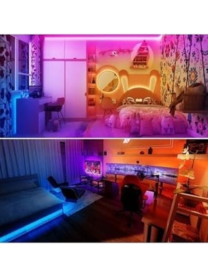 Ala Store Ema Dükkan 5 Metre Rgb Şerit LED Kumandalı 44 Tuşlu 20 Renk Rgb Şerit Işık Aydınlatma