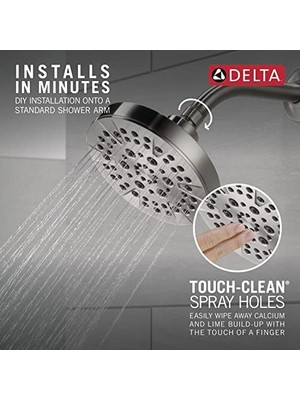 Ala Store -5-Sprey Fırçalanmış Nikel Duş Başlığı, Duş Başlığı Fırçalanmış Nikel, Duş Başlıkları, 1,75 Gpm Akış Hızı, Paslanmaz 52535-SS