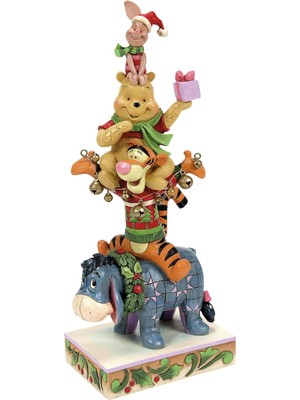 Ala Store Jim Shore The Pooh And Tarafından Gelenekleri Koleksiyonu Yığılmış Heykelcik- Taş Reçine El Boyalı El Boyalı Figürleri Ev Dekorasyonu Heykeli, 22,75