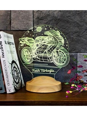 Ala Store Motosiklet Motor Hayranlarına Hediye 3D LED Lamba, Erkeğe Hediye, Motor Gp Kişiye Özel 3 Boyutlu Lamba