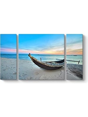 Ala Store Ahşap Tekne Tablosu 126 x 70-3 Parçalı