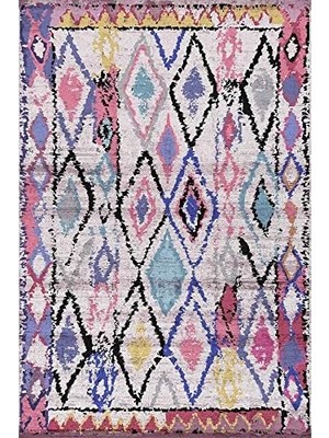 Ala Store Dizayn Cora Desenli Kadife Pamuk Tabanlı Yıkanabilen Kaydırmaz Antibakteriyel Salon Halısı 160X230