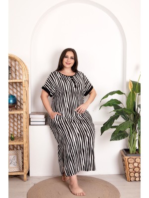 Umestyle Lady Lingerie Kısa Kollu Battal Beden Uzun Boy Kadın Elbise/gecelik