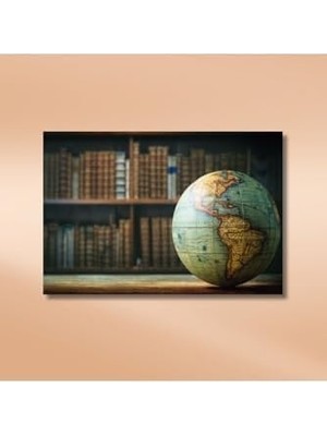 Ala Store Tekli Yatay Kanvas Tablo Yüksek Kalite Dünya ve Kitaplık 100 x 70 GARTNM8555