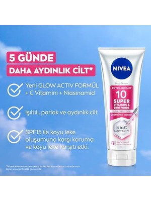 Ala Store SUPER10 Serum Etkili Vücut Losyonu SPF15 170 Ml, Aydınlatıcı, Nemlendirici, C Vitamini, Niasinamid