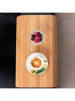 Ala Store 220027 Bambu Koltuk Matı Ahşap Kanepe Koltuk Kenarı Sehpa Yan Sehpa Koltuk Katlanabilir Amerkan Servis