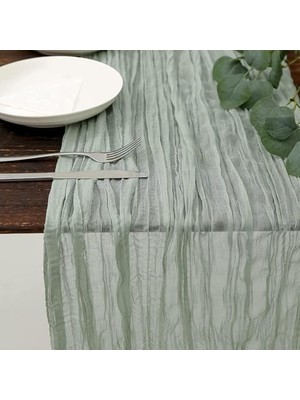 Ala Store Masa Örtüsü, Peynir Bezi Kumaş, Rustik Şeffaf Dekor, Düğün, Bebek Partisi, Doğum Günü Için (90X300 Cm, Yeşil)