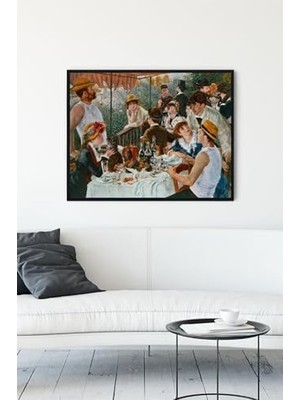 Ala Store (PSTER13109) Renoir - Tekne Gezisinde Öğle Yemeği Sanatsal Çerçeveli Tablo (30 x 40CM)