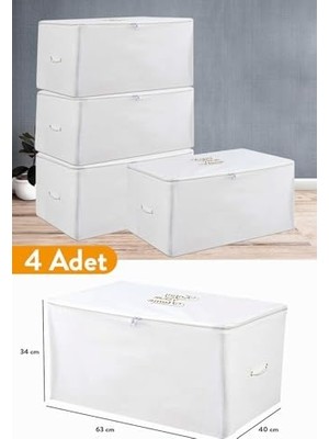 Ala Store 4 Adet - Orta Boy Beyaz Hurç 63 x 40 x 34 cm