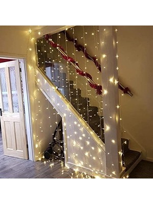 Ala Store 3x3 Metre LED Kumandalı Perde Asma Kancalı LED Yılbaşı LED Gün Işığı LED Işık 8 Modlu Parti Işığı Dekoratif Işık LED Saçak LED Işık Perde LED Yılbaşı Dekorasyon