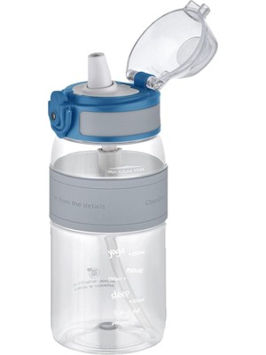 Ala Store Pipetli(Isırılamaz) 440 ml Silikon Gövde Tritan Su Matarası