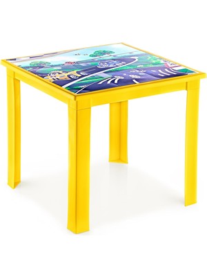 Ala Store 50X50 H:40 Çocuk Masası Sarı-Araba