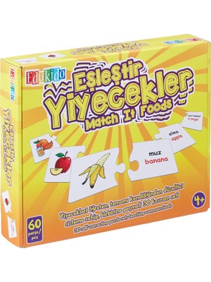 Ala Store Eğitici Oyuncak Eşleştir Mukavva Puzzle Yiyecekler