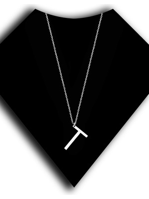 Roxx Jewellery 925 Ayar Gümüş T Harf Unisex Kolye