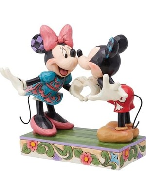 Ala Store Gelenekleri Jim Shore ve Minnie Mouse Yapımı Kalp Eller Heykelcik, 16,125 Cm, Çok Renkli